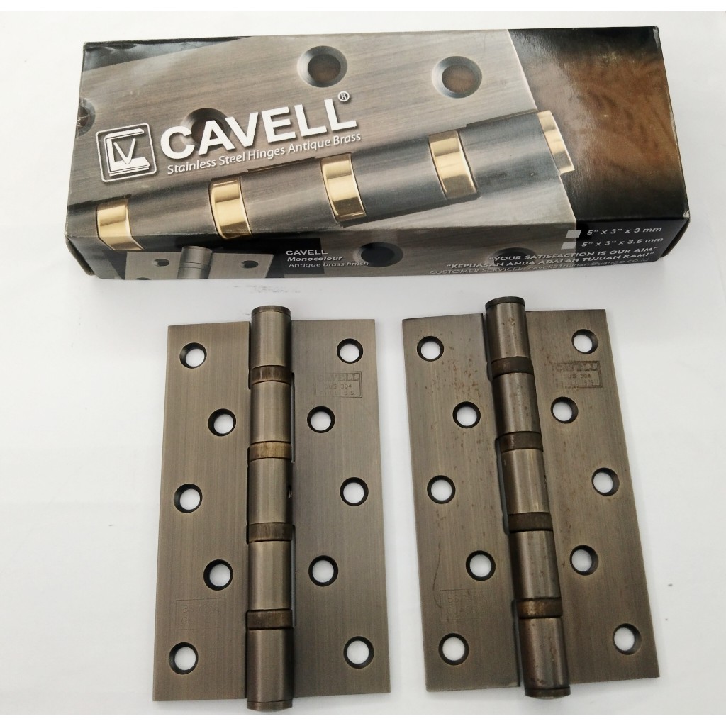 Engsel Pintu Merk Cavell Ukuran 5 Inch Warna Antik Brass