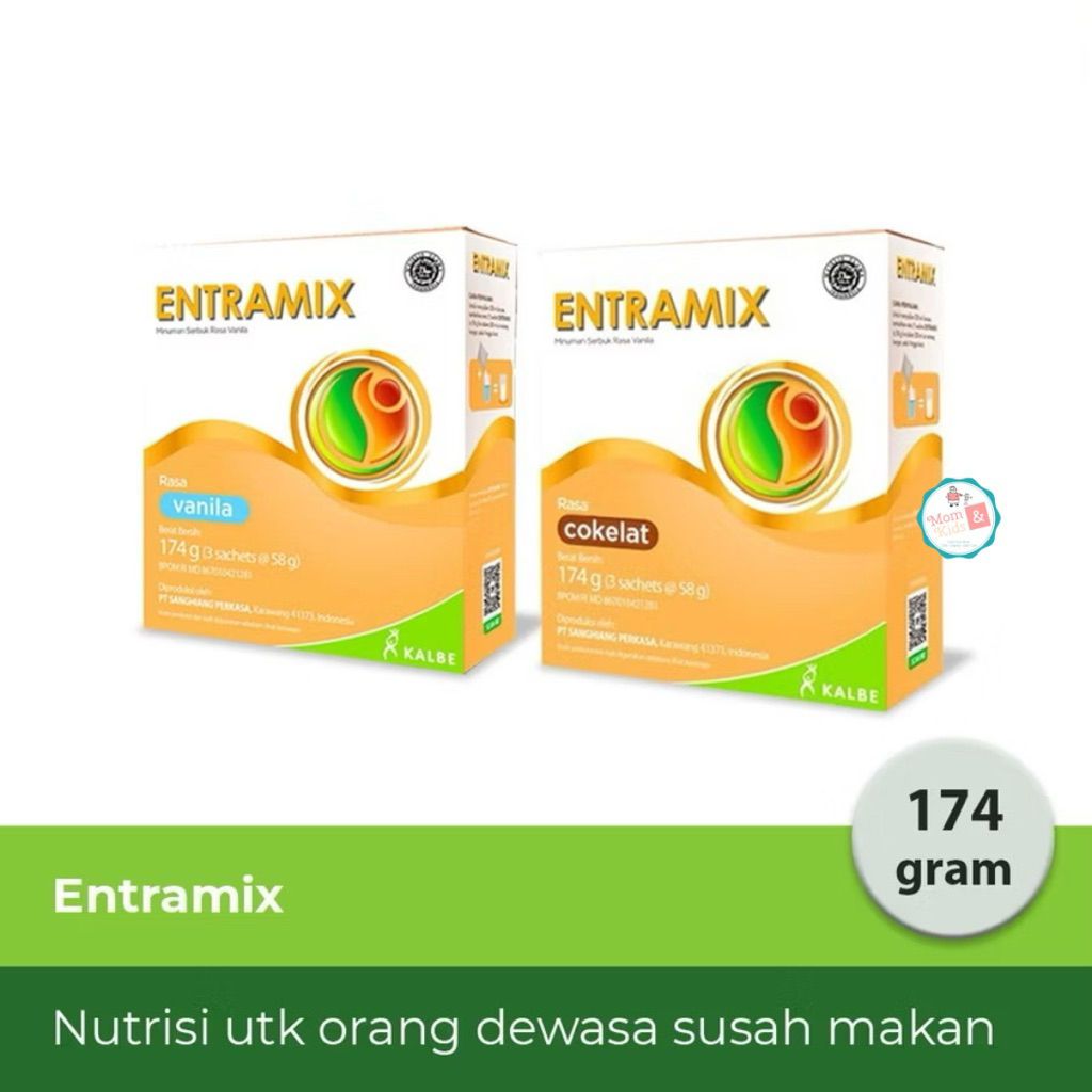 ENTRAMIX VANILA COKLAT 174 GR | SUSU UNTUK LANSIA SUSAH MAKAN | NUTRISI SEIMBANG DEWASA