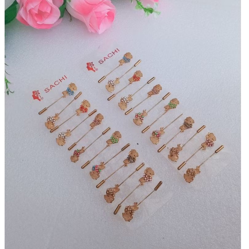 Termurah 12pcs/set TUSPIN PENITI HIJAB/TUSPIN Dagu Hijab GROSIR Tuspin Jarum Hijab Tuspin Peniti Tus