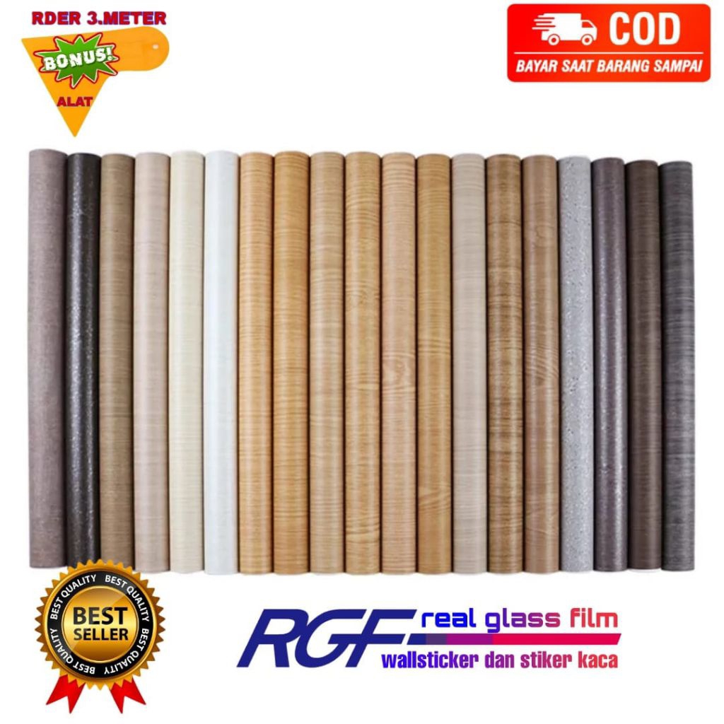 STICKER DECOSHEET PVC PELAPIS LEMARI MEJA KITCHEN SET FURNITURE HPL KAYU COKLAT MUDA TRIPLEK