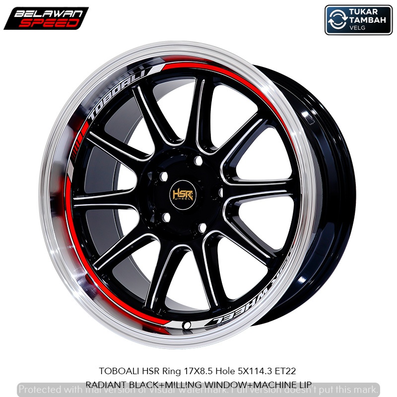 Velg Celong HSR Toboali R17 pcd 5X114.3 Untuk Innova Xpander || Velg HSR R17 Radiant Black Cocok Mob