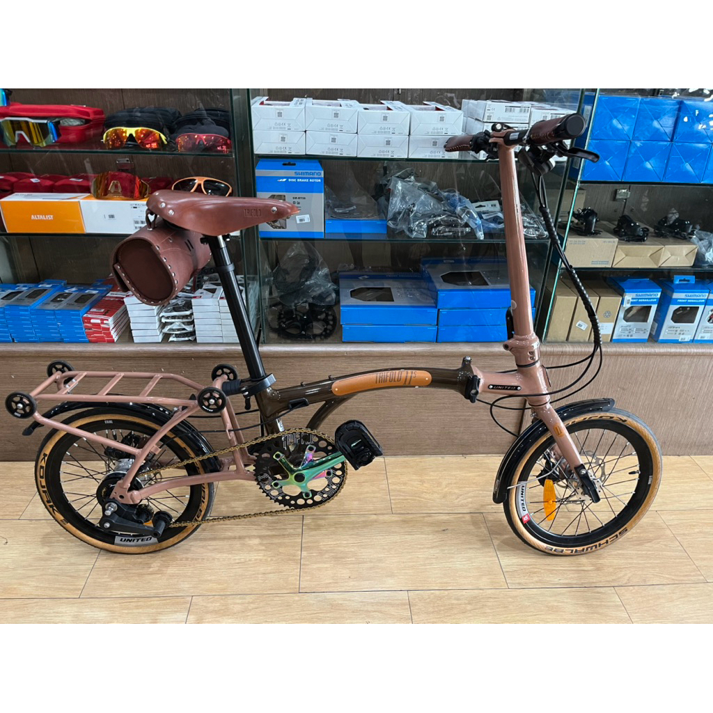 sepeda lipat united trifold 11 le -united trifold 11le brown