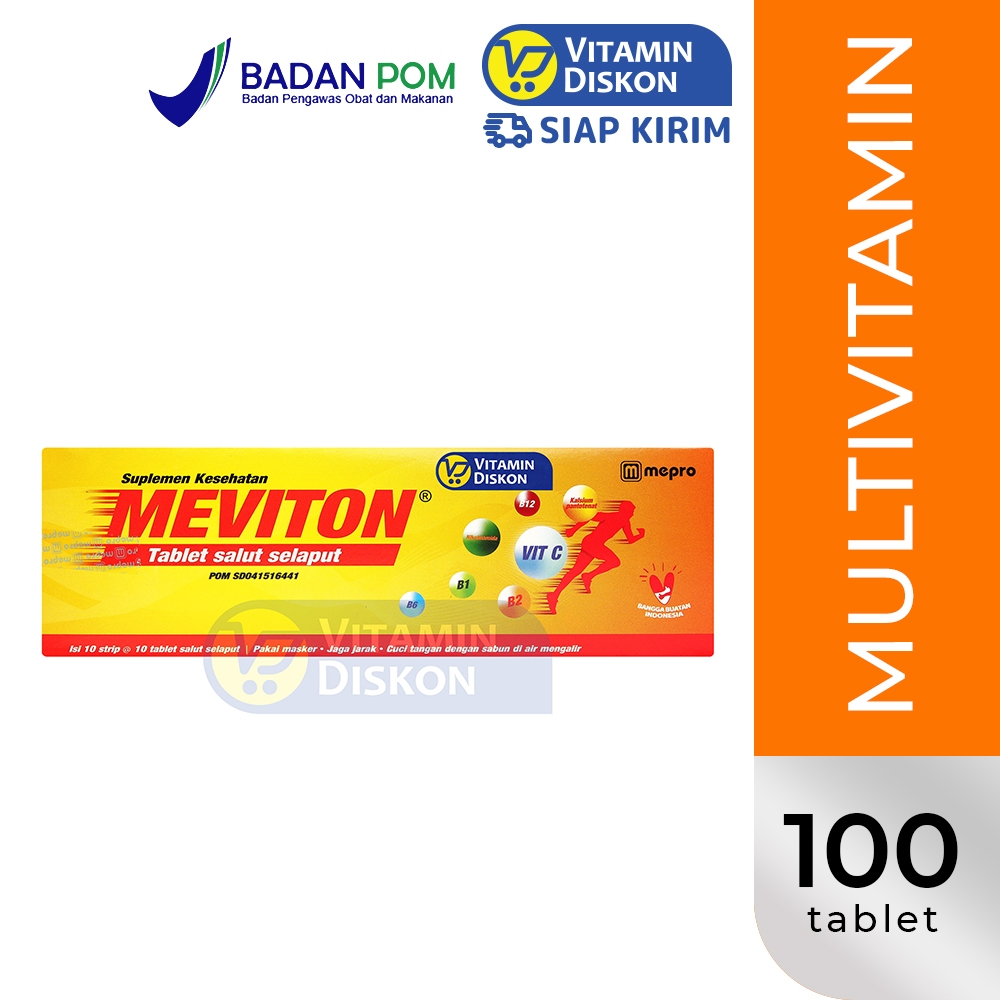 MEVITON 1 BOX ISI 10 STRIPS | Suplemen Imunitas Tubuh, Daya Tahan Tubuh, Meningkatkan Stamina, Vitam