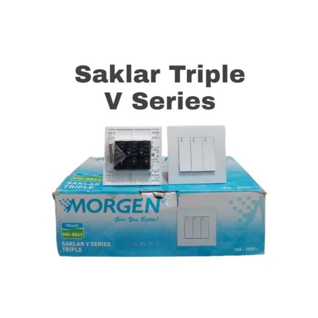 (1PAK ISI 20PCS) IB TRIPLE MORGEN V Series MG-8863 Saklar Triple