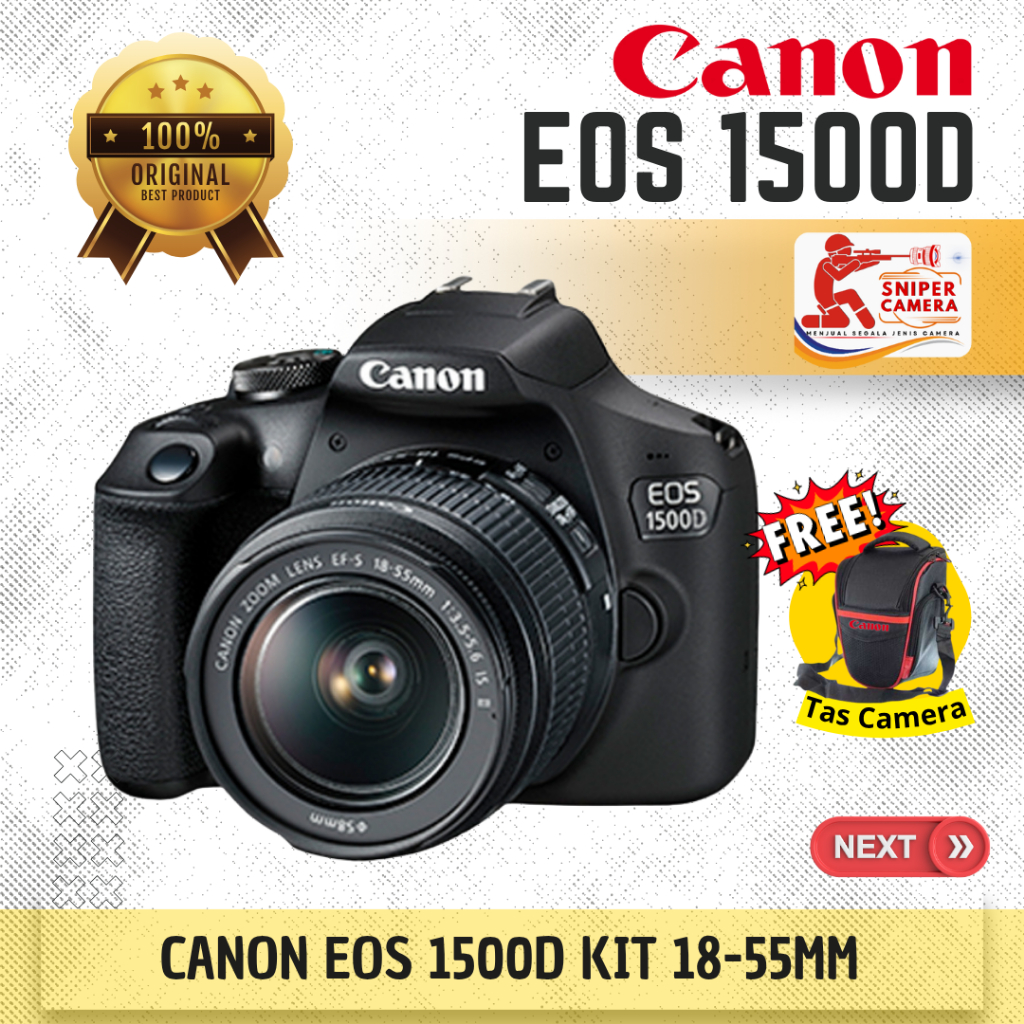 CANON EOS 1500D KIT 18-55MM – BARU & ORIGINAL 100%