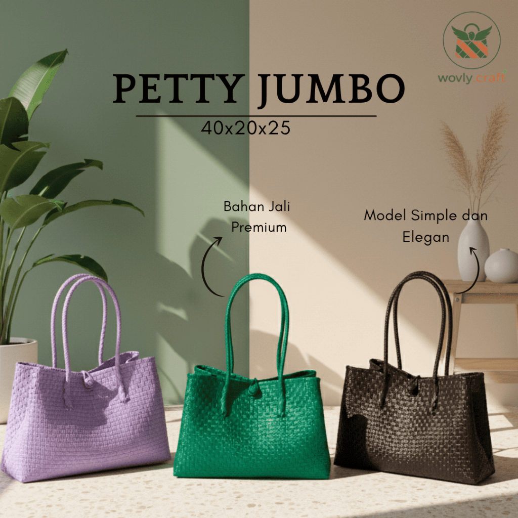 Tas Anyam Jali Premium Petty Jumbo / Tas Buwuh / Tas Belanja / Tas Anyam Plastik / Tas Piknik