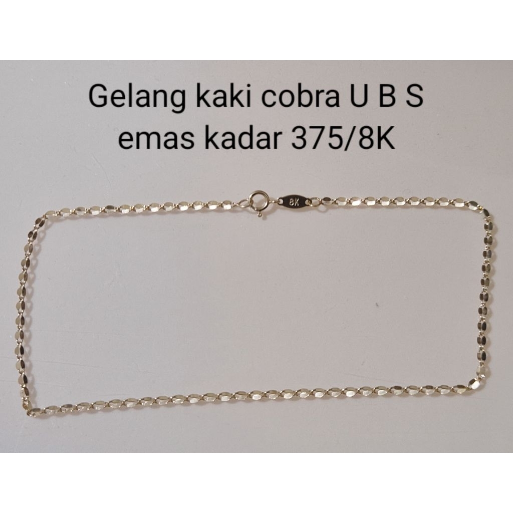 Gelang kaki emas vega U B S kadar 375/8K