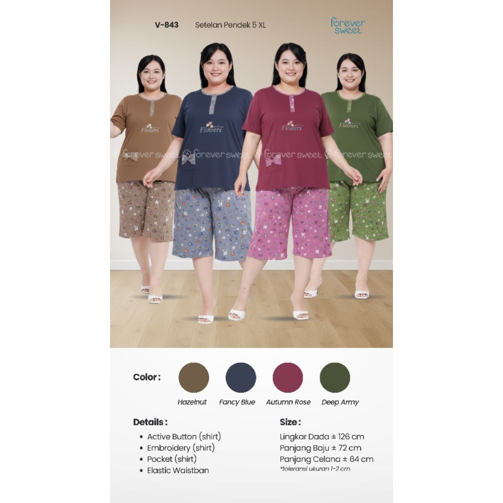 FOREVER SWEET  SETELAN PENDEK  uk 5XL