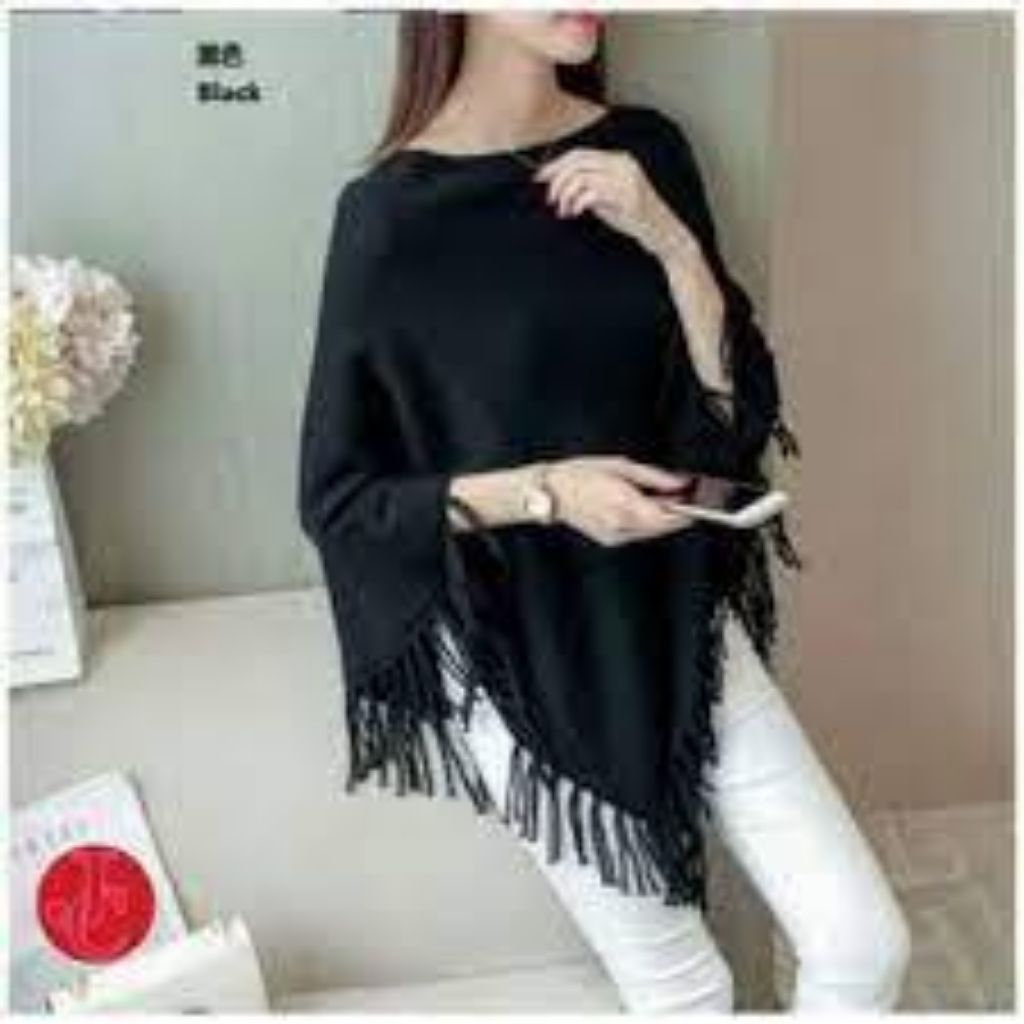 Ponco polos rajut wanita/bahan premium/aksesoris wanita remaja dan dewasa