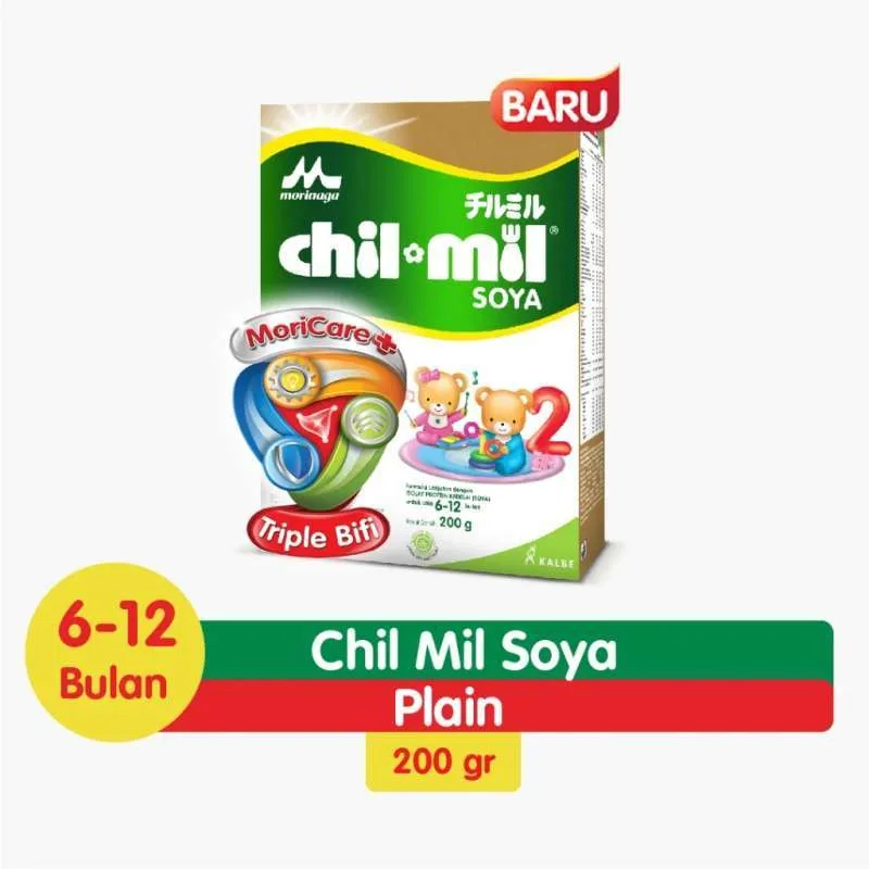 Morinaga Chilmil Soya Susu Formula Bayi Usia 6-12 Bulan 200g/600g Mengandung Isolat Protein Kedelai
