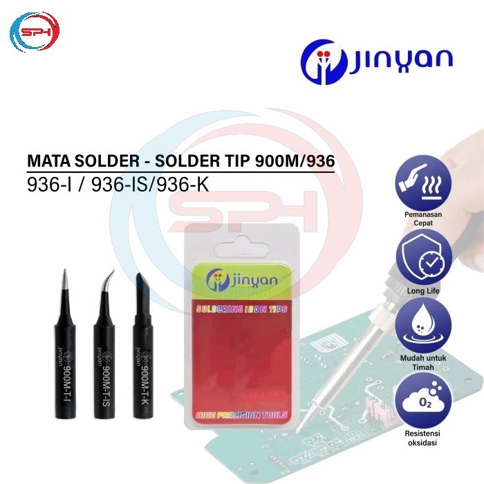 Jinyan 900M/936 Mata solder Lurus Bengkok Pisau Solder tip Pemanas Patri Ujung Solder Soldering kit 