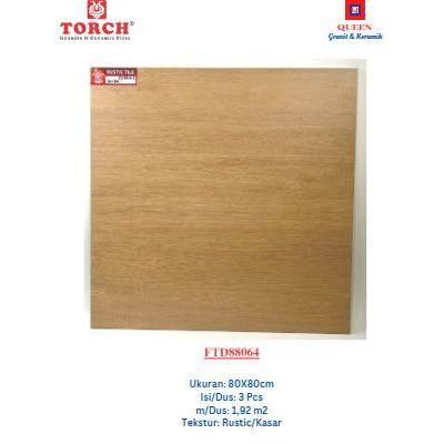 Granit Motif Kayu/Urat Kayu 80x80 Rustic/Kasar- TORCH FTD88064
