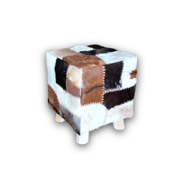 Stool Kulit Bulu Kambing Asli