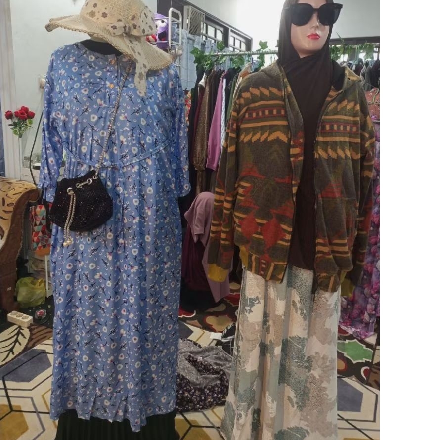 DASTER SEMATA KAKI RAYON BUNGA TANGAN REMPEL