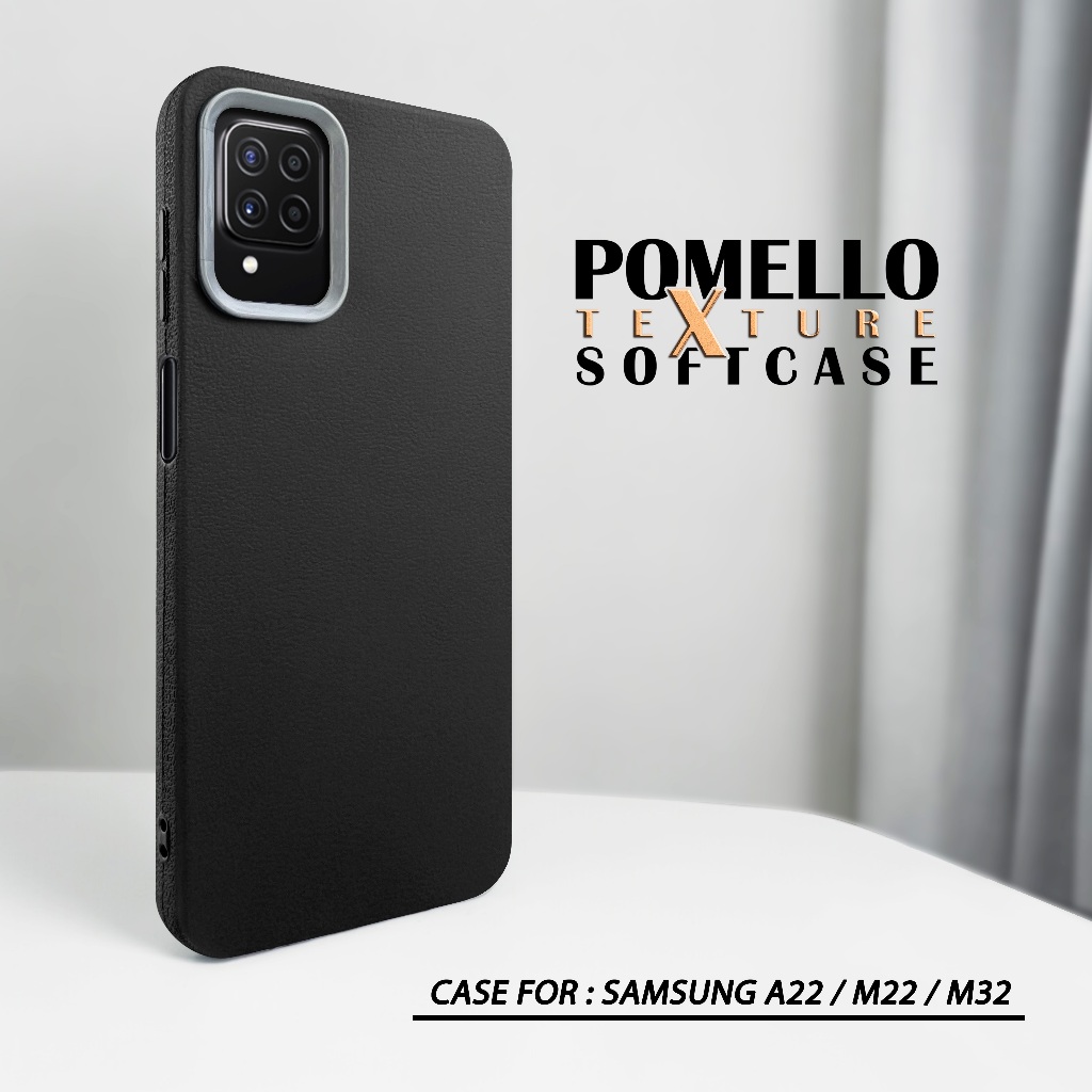 Case for Samsung A22 4G / M22 / M32 Softcase POMELLO LEATHER PATTERN Casing Case Hp Samsung A22 4G /
