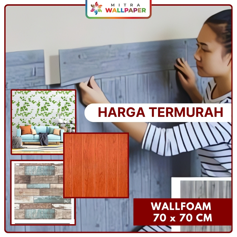 WallFoam 3D Motif Kayu Foam Dinding 3D Motif Kayu Coklat Wall Foam Dinding Motif Kayu Aestetik