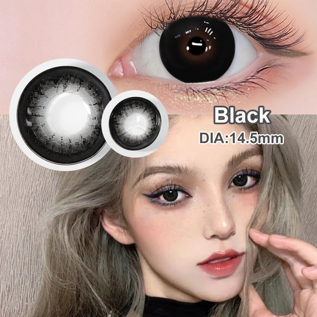 0.00 ~-8.00 Magister Softlens Minus 14.5m Lensa Kontak Minus Lensa Mata Besar Coklat Hitam 6 bulan 1