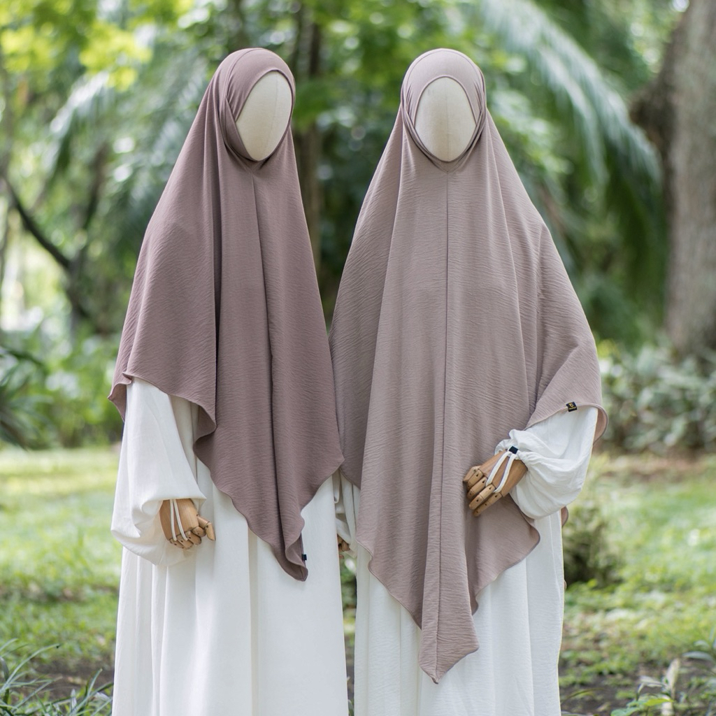 Tsurayya - Khiban (Khimar Bandana) Dagu Bahan Crincle Airflow Export / Free Cadar Tali Crincle