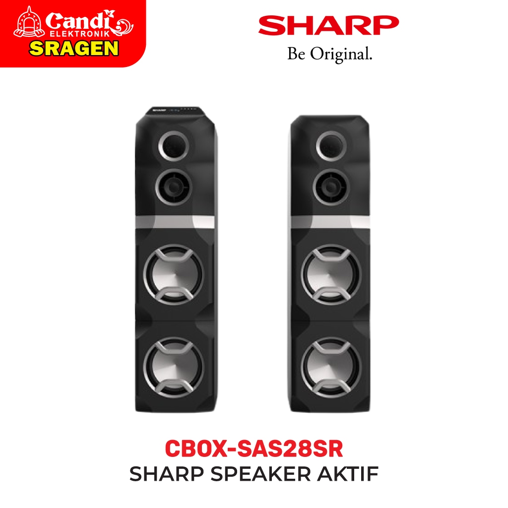 SHARP Stereo Speaker Aktif Double Woofer 8 Inch Double Woofer  3-Way - CBOX-SAS28SR