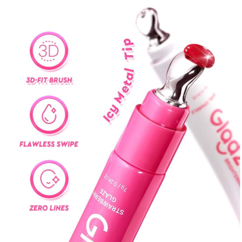 Glad2Glow BRIGHTENING LIP SERUM 7g  Mencerahkan Melembabkan dan menambahkan warna3in1  liptint lipst