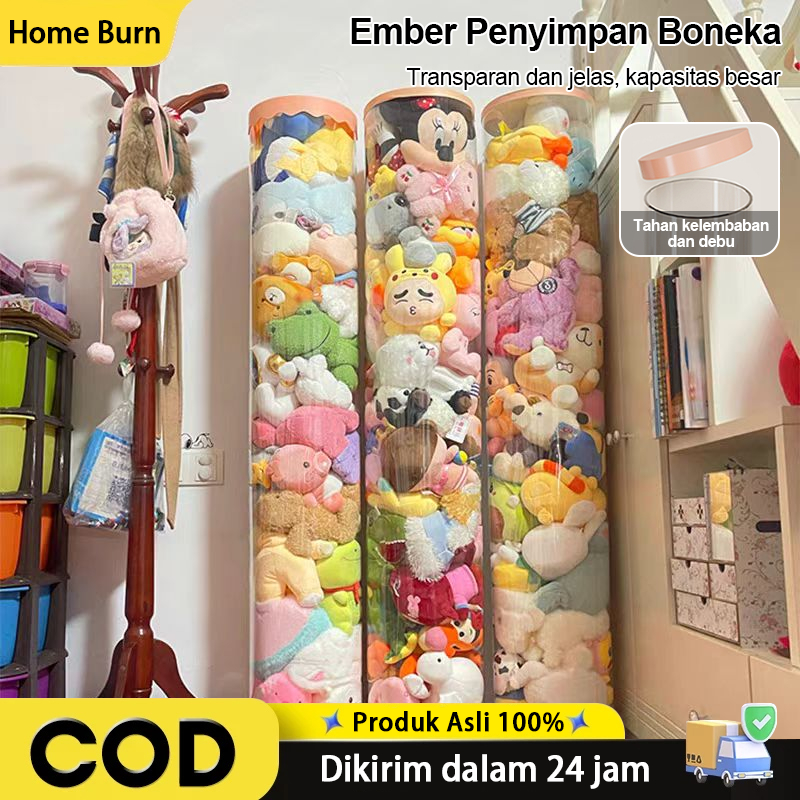 [Home Burn]Ember Penyimpanan Boneka Transparan - Ember Penyimpanan Beritsleting - Kotak Penyimpanan 