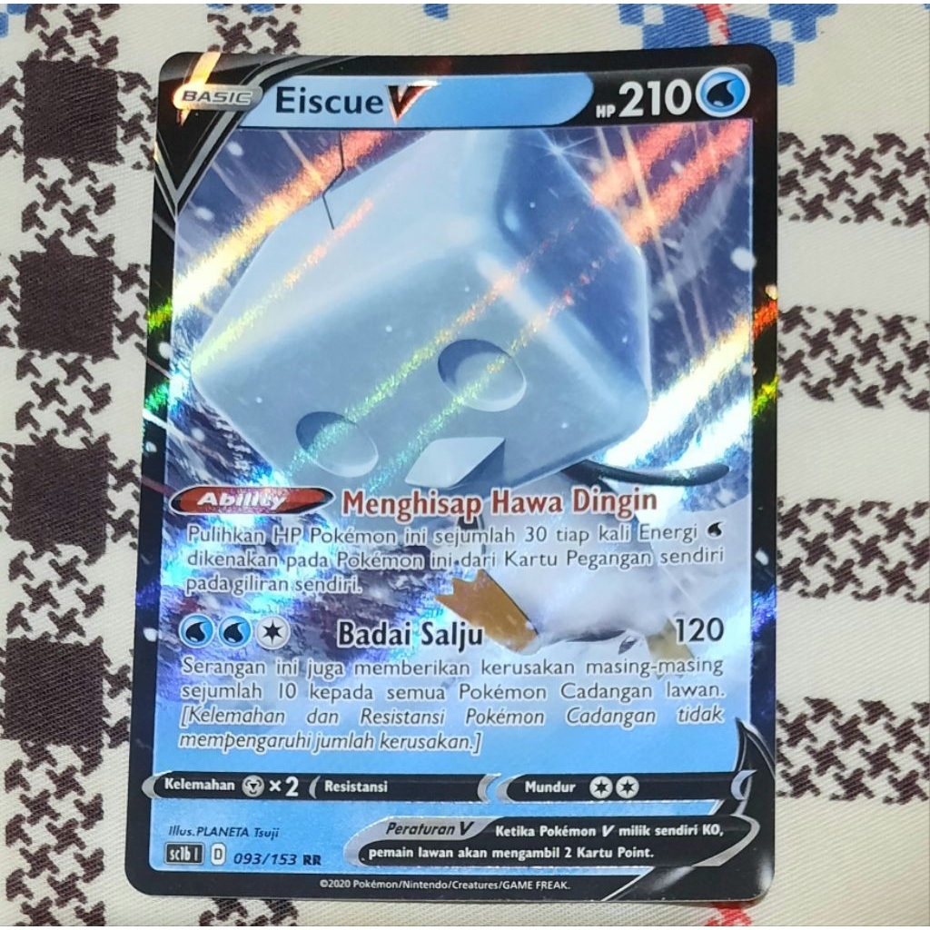 Kartu Pokemon Eiscue V Sc1b RR bahasa indo tcg