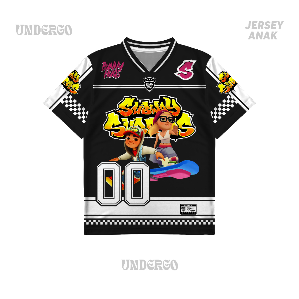 UNDERGO Jersey Number 00 Series SubwaySurf Anak Jersey Bahan Dryfit Brazil Full Printing