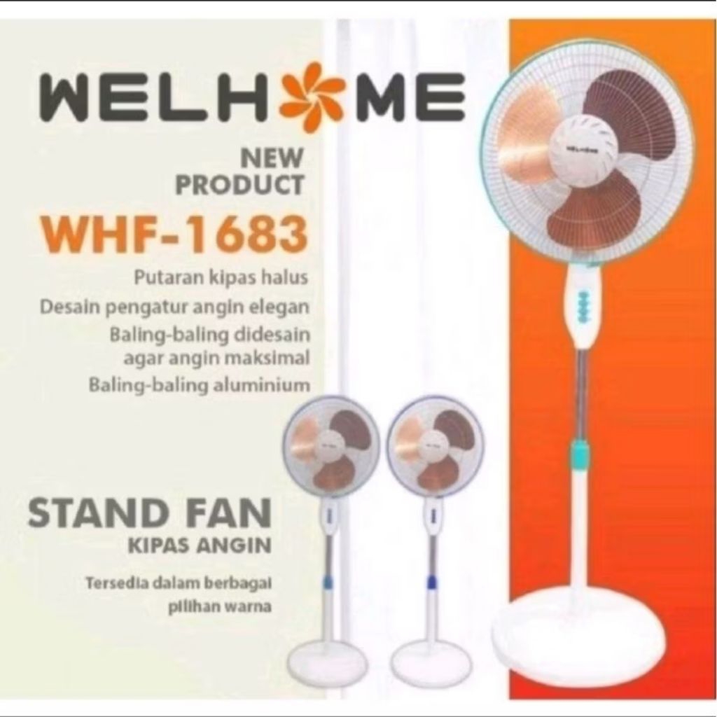 KIPAS ANGIN BERDIRI WELHOME WH 1683 16INCH / KIPAS WELHOME