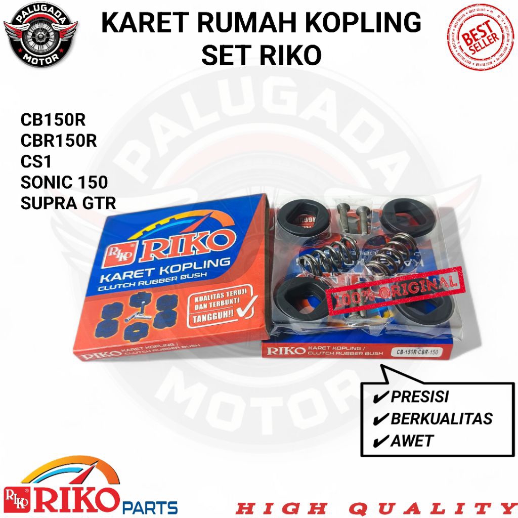 KARET KOPLING SET PAKU KELING BAHAN SINTETIS RIKO CB150 R CBR150R CS1 SONIC SUPRA GTR HIGH QUALITY