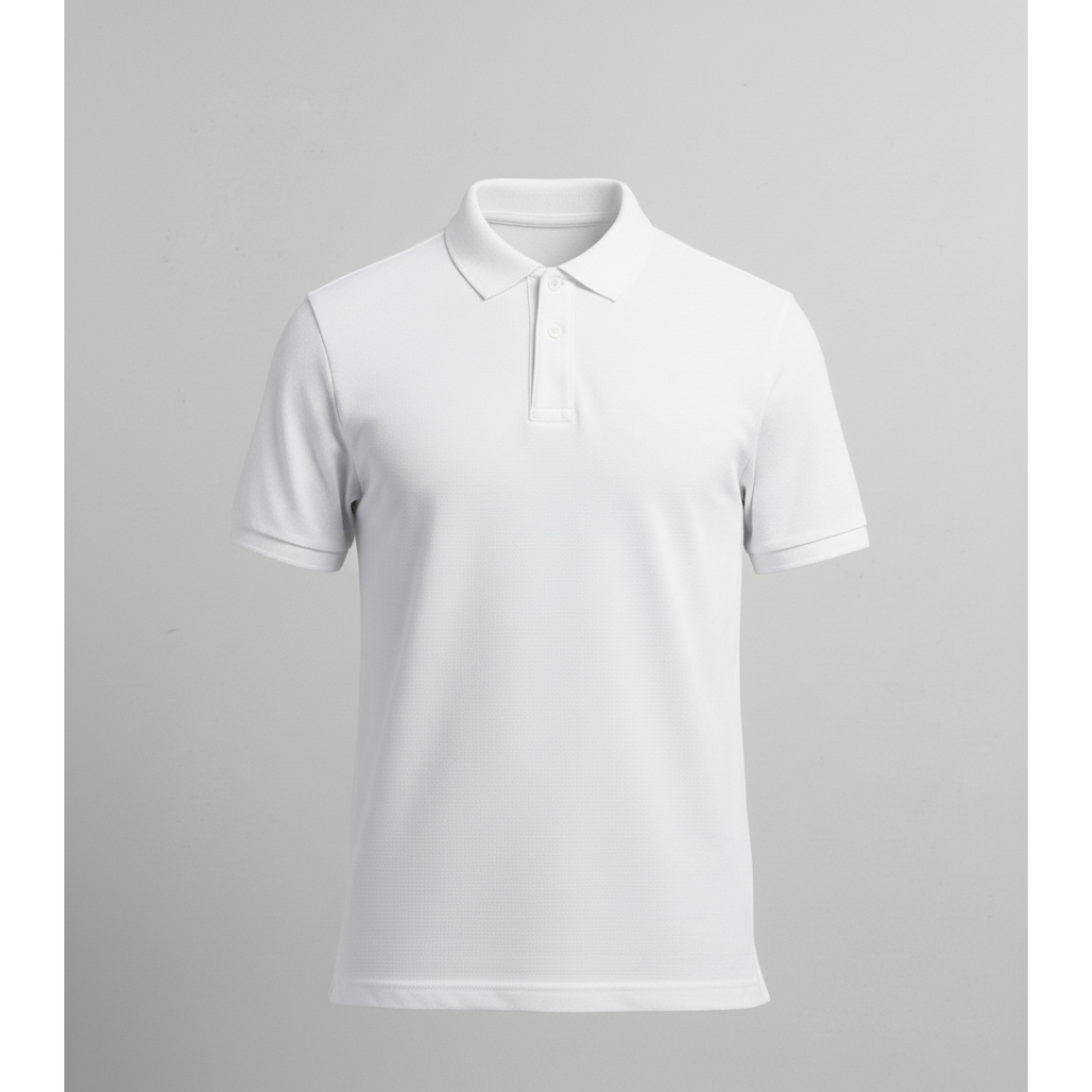 Polo Shirt Premium Putih Netral Polos