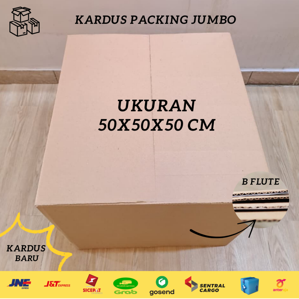Kardus Packing Jumbo Ukuran 50x50x50 cm | Kardus Besar | Kardus Jumbo | Kardus Packing | Karton Box 