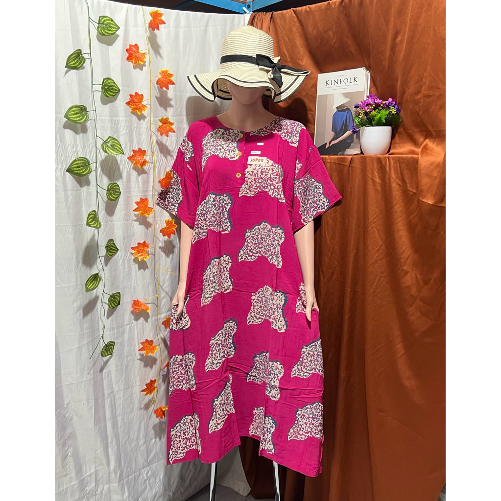 Daster Kencana Ungu 5L Batik Cetak Super Jumbo LD 140cm Label Hitam Daster Kencana Ungu Super Jumbo