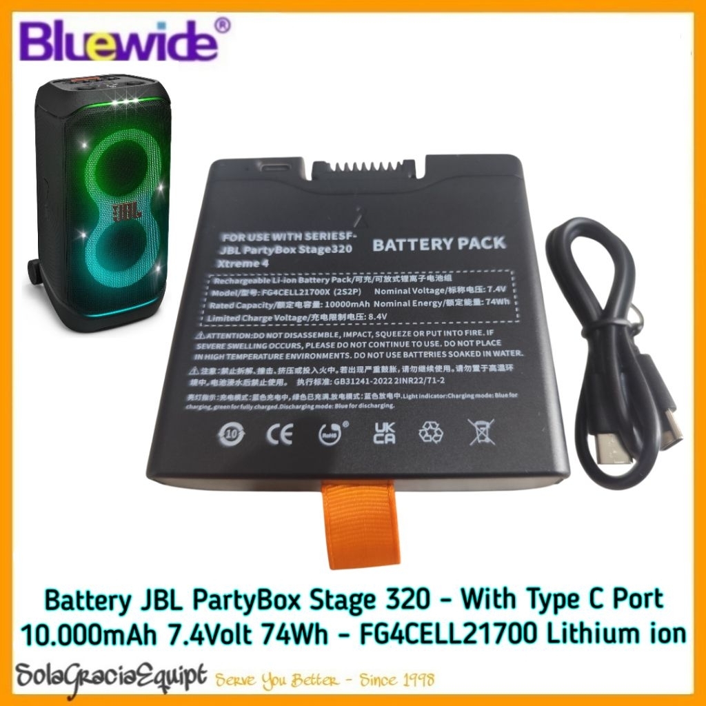 Batre / Baterai / Battery JBL Party Box / PartyBox Stage 320 / Xtreme 4 - With Type C Port Charger ~