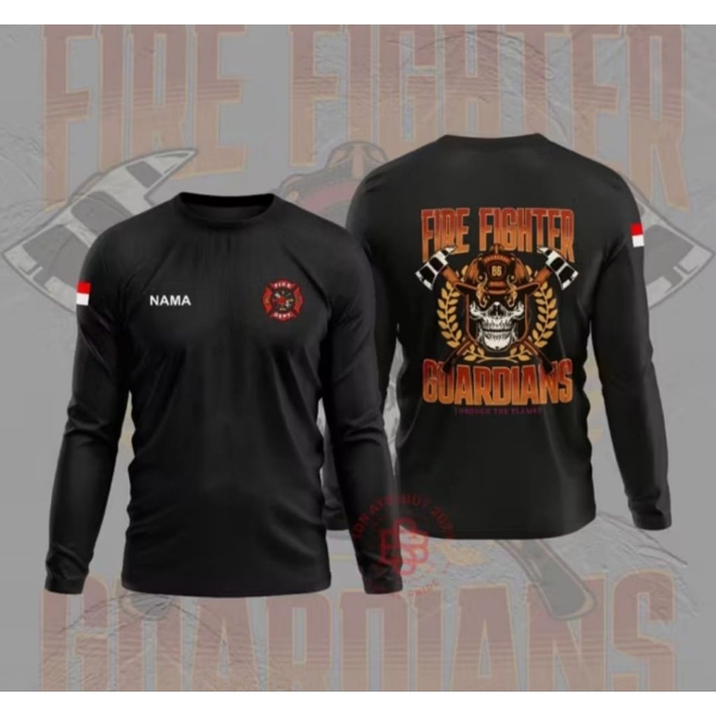 Kaos Lengan Panjang FIRE FIGHTER BUARDIANS Kaos Distro Unisex
