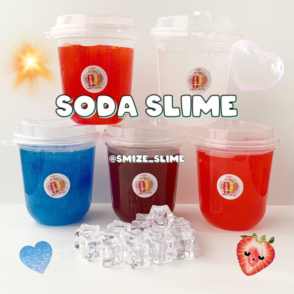 Soda Slime 300cc dapat es batu 3pcs mainan anak soda coke cola