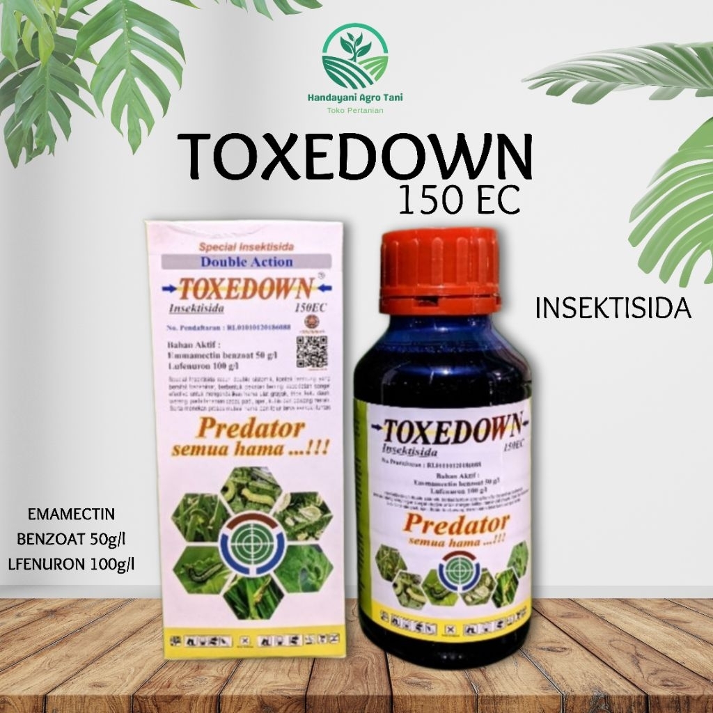Insektisida TOXEDOWN 150EC 250ml Bahan aktif : Emmamectin Benzoat 50g/l + Lufenuron 100g/l