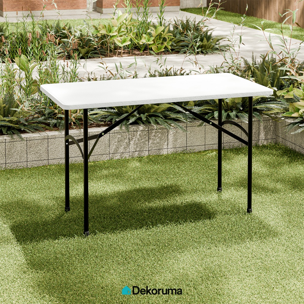 Dekoruma LYOD Meja Lipat Plastik Serbaguna / Foldable Table / Meja Makan Portable - Putih
