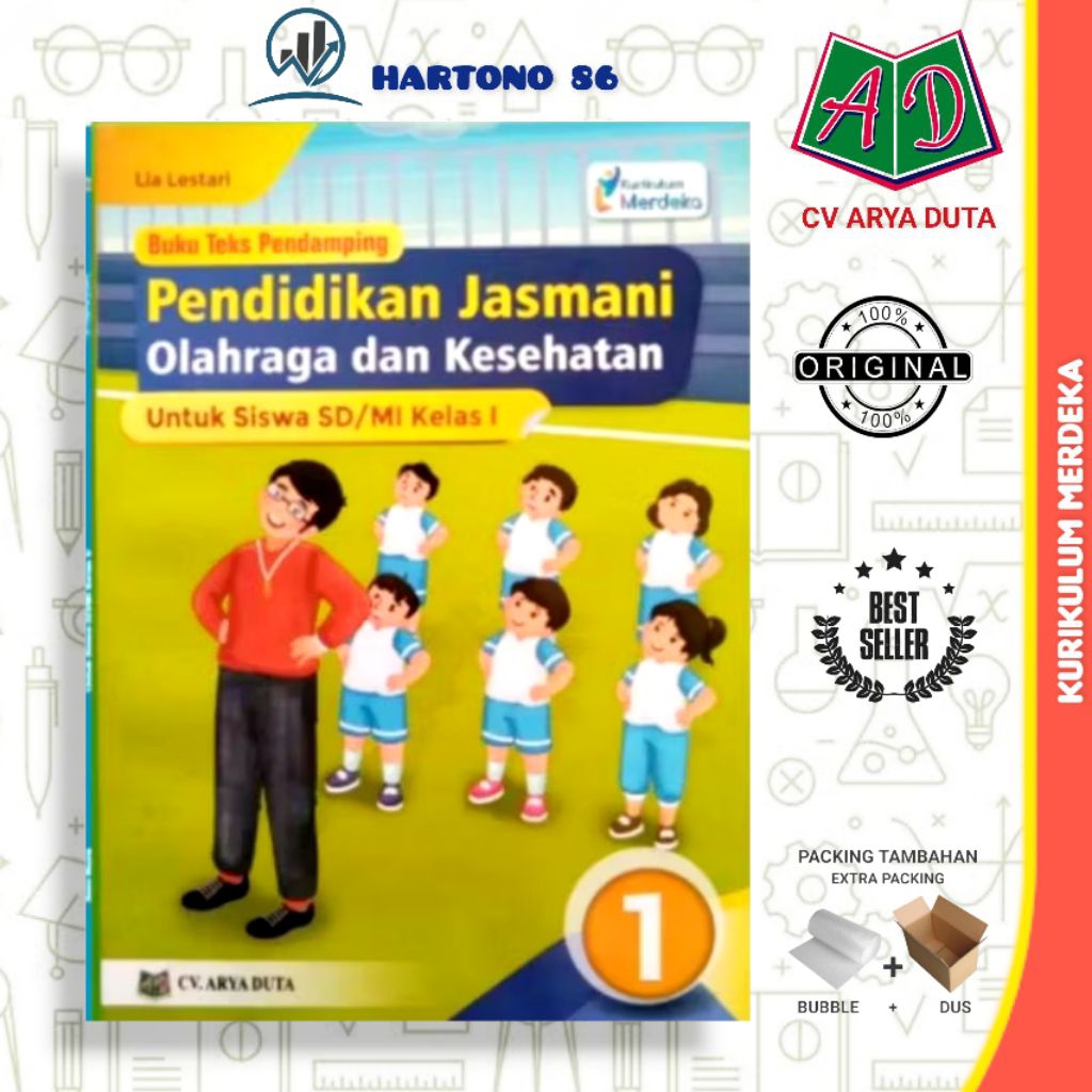 Buku paket kurikulum merdeka PJOK SD/MI Kelas 1 CV Arya duta.