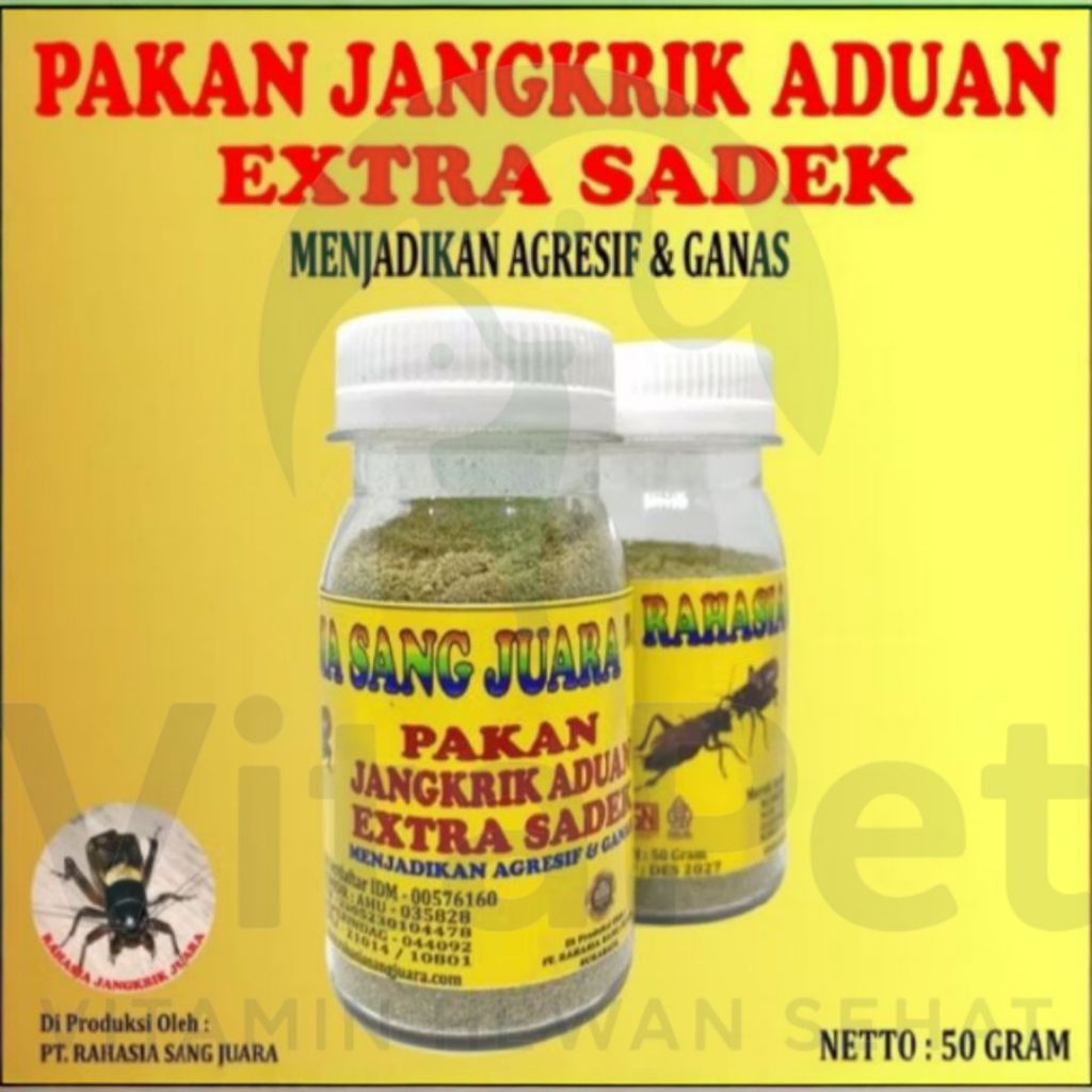 PAKAN JANGKRIK ADUAN EXTRA SADEK/PAKAN JANGRIK/AGRSIF&GANAS (50 gr)