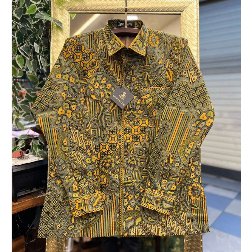 Lano Batik Semi Jas - Kemeja Batik Smock Semi Jas - Gribik Lasem Muda - Baju Batik Pria - Kemeja Bat