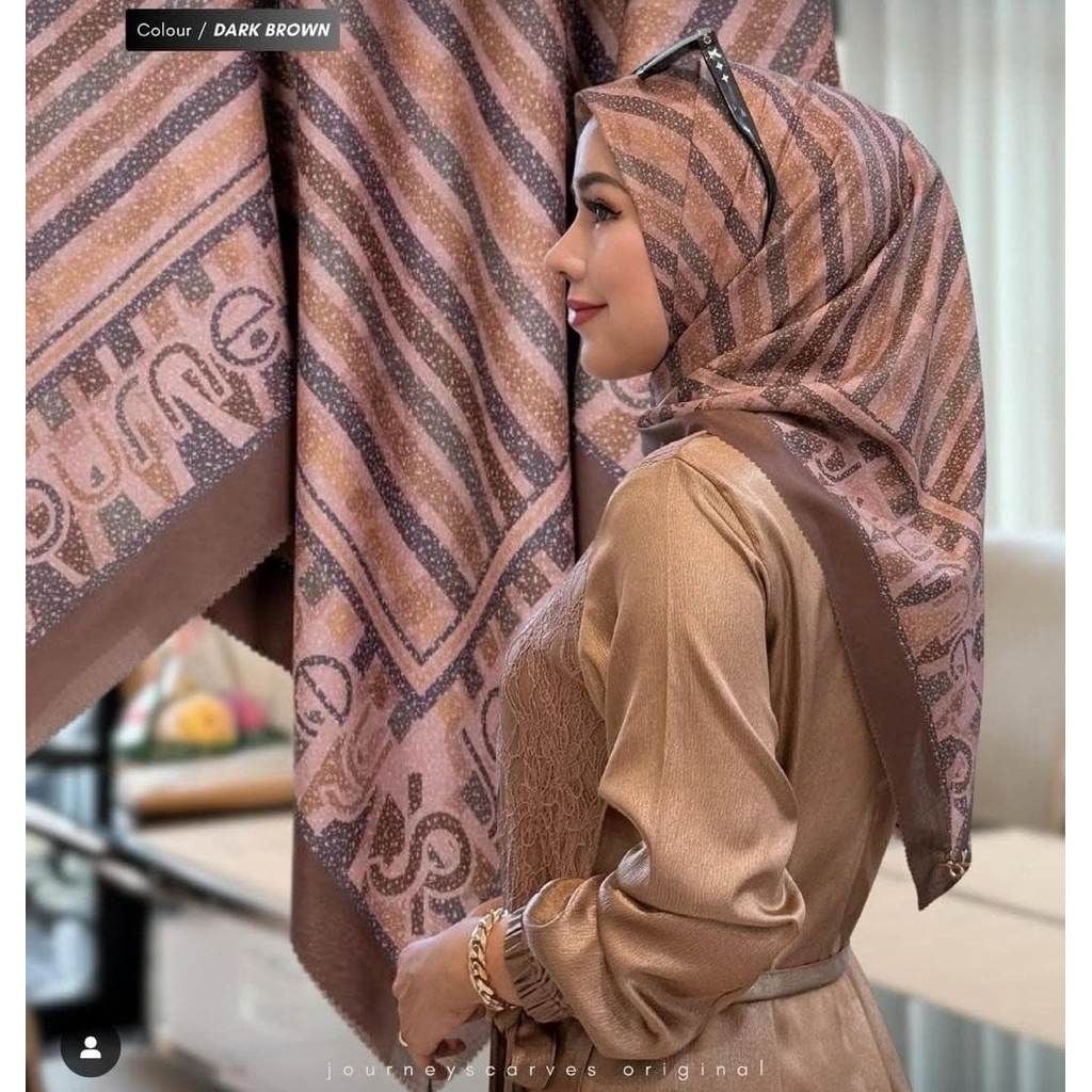 (PAKAI POUCH) Hijab Segiempat Jp Journey Rossa Lisa Lona Martha Alisya Series Clara Voal Premium Las
