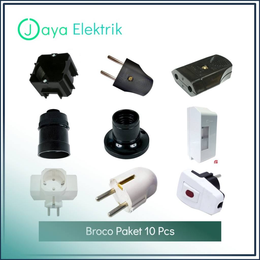 [ECER] BROCO Inbow Doos Steker Konta Gepeng Fitting Plafon Gantung Hitam Box MCB T Arde Switch
