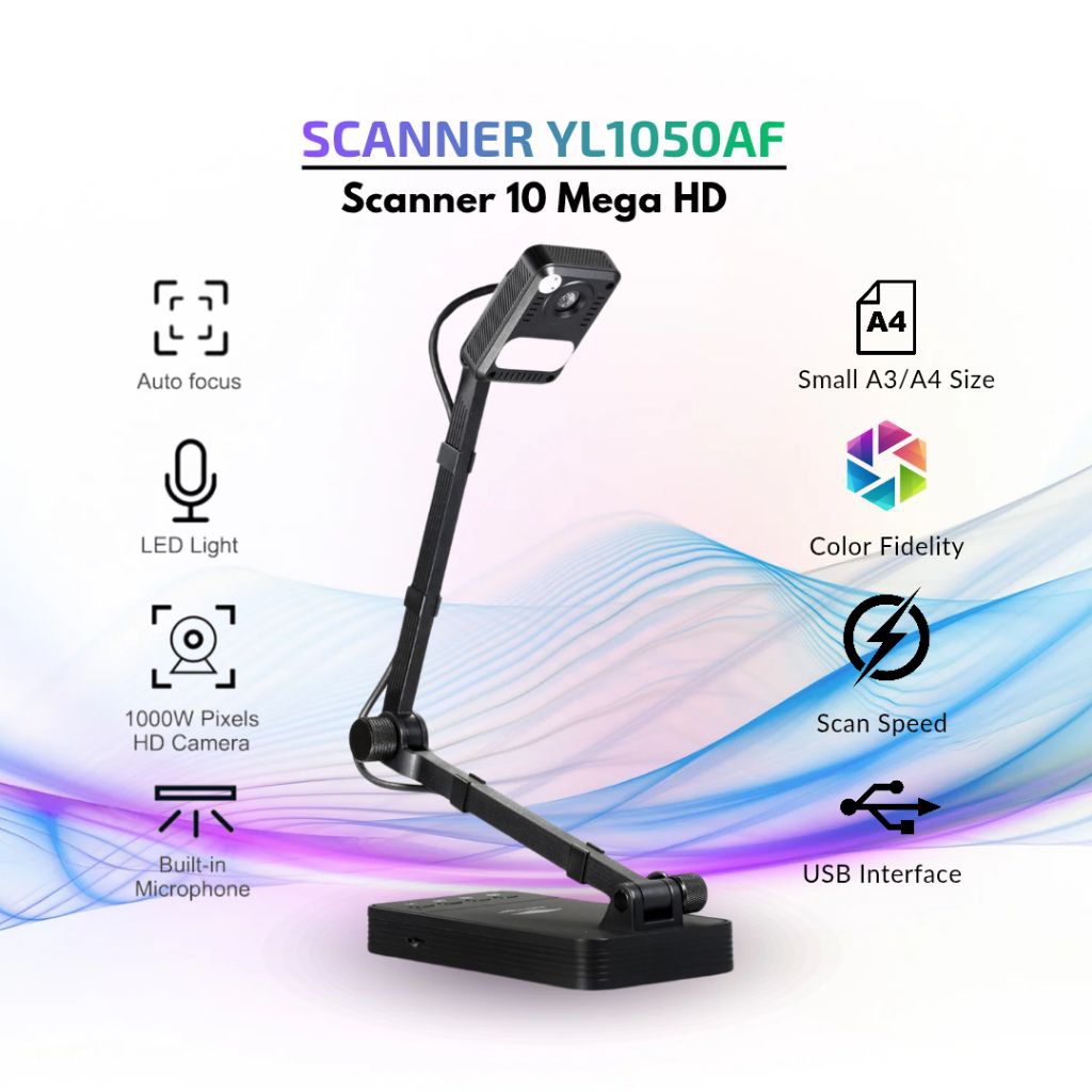 ELOAM YL1050AF Scanner Dokumen Portable 10MP HD – USB Document Camera A3/A4 untuk Kantor & Sekolah
