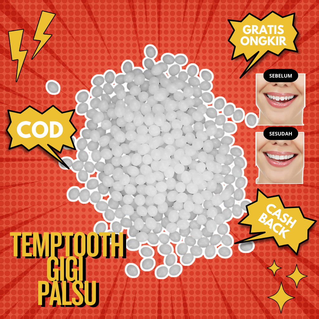 TEMPTOOTH Penambal Gigi - Temptooth Tambal Gigi Palsu Butiran - Temptooth Temporary Tooth Repair