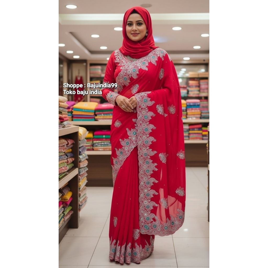 sare sarii india murah bordir cantik mewah murah pesta  wedding india simple