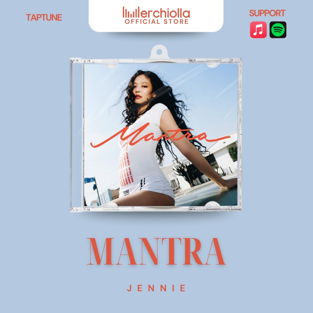 MERCHIOLLA Jennie - Mantra Taptune NFC Mini CD Album Keychain Gantungan Kunci Miniatur CD