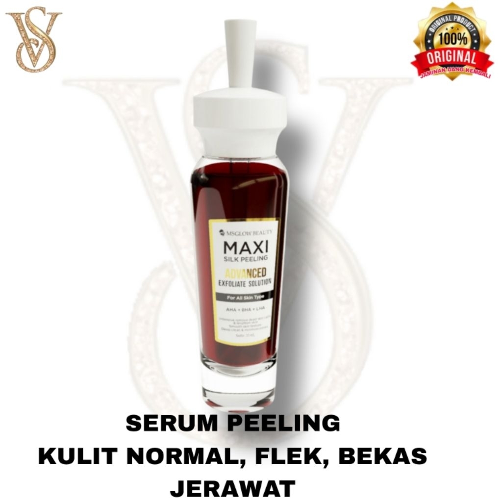 Serum Peeling Maxi Silk Ms Glow Original Untuk Kulit Normal, Flek, Noda Hitam Bekas Jerawat