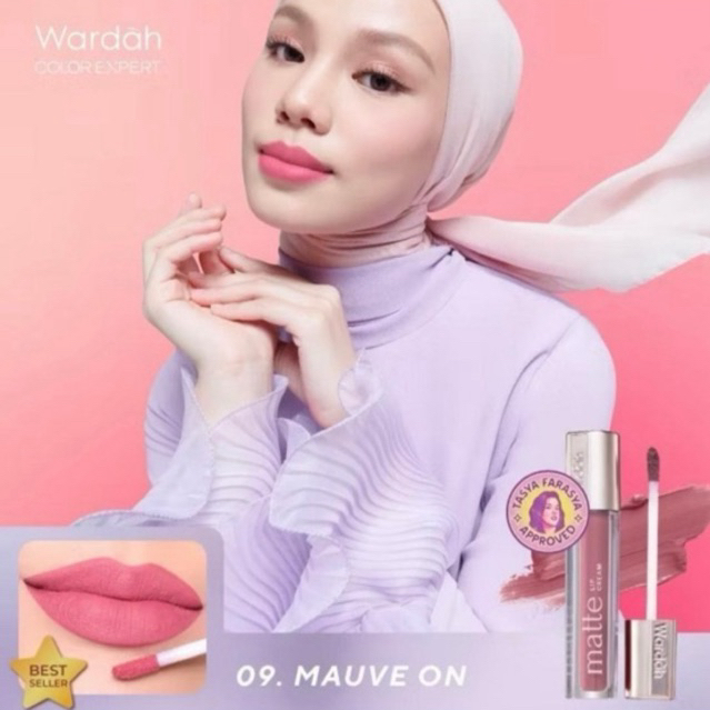 New Wardah Matte Lip Cream 09 Mauve on