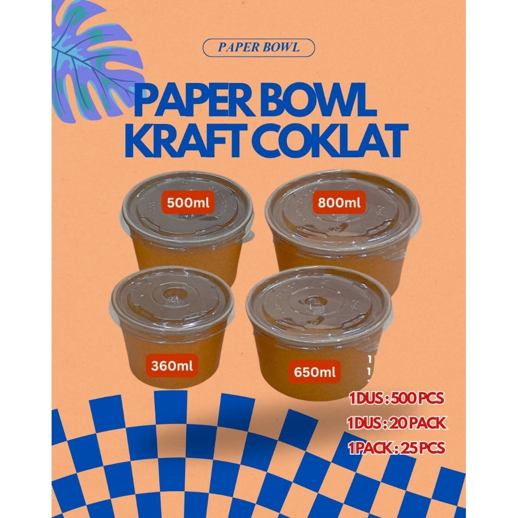 PAPER BOWL KRAFT COKLAT