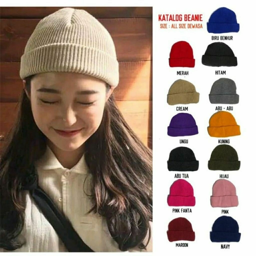 kupluk topi rajut wanita pria kekinian premium